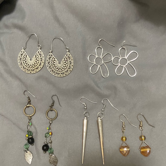 Vintage Hippie Aesthetic Earring Set of 5 - Picture 4 of 4